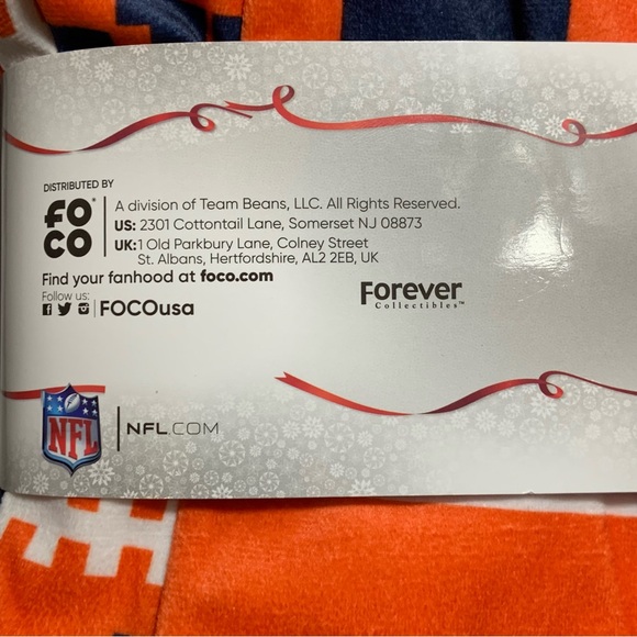 NFL Licensed Men's Orange Denver Broncos Wordmark Ugly Pajama Set Size Medium - Picture 9 of 10